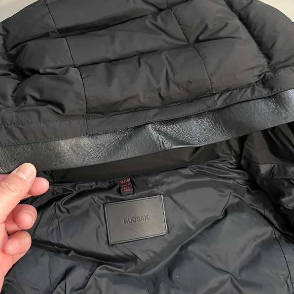 NWT - Rudsak Women’s Leather Trimmed Hooded Quilted Down Jacket - Size XL - Picture 11 of 14